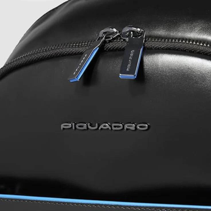 Piquadro Blue Square Rucksack aus Leder, 39 cm mit Laptopfach, schwarz – Bild 6