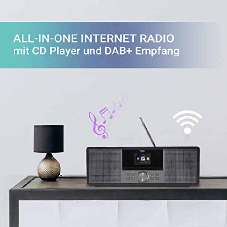 XORO HMT 600 V2 - All-in-One Internetradio mit WLAN, CD-Player, DAB+/FM Radio, Bluetooth, Podcast, USB MP3 Mediaplayer, Spotify Connect, MP3-Streaming (UPnP) – Bild 2
