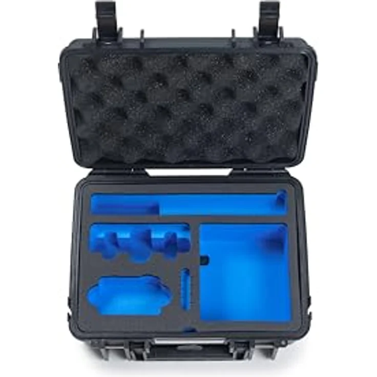 B & W International Transportkoffer, extrem stabiler Koffer aus Polypropylen, IP67 wasserdicht, schwarz/blau, Innenmaße 250 x 175 x 95 mm – Bild 5