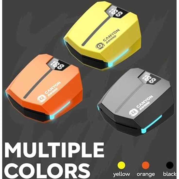 Canyon GTWS-2, Kabelloses Gaming Headset mit 45 ms Latenz und 37,5 Std. Akkulaufzeit, Schwarz – Bild 6