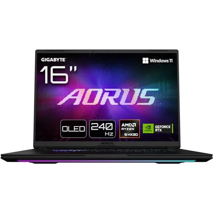 GIGABYTE AORUS MASTER 16 6YJM5DEE65SP, 16" QHD OLED 240 Hz, AMD Ryzen 9 9955X3D, 32GB RAM, 2TB SSD, NVIDIA GeForce RTX 5080, schwarz, Windows 11 Pro – Bild 1