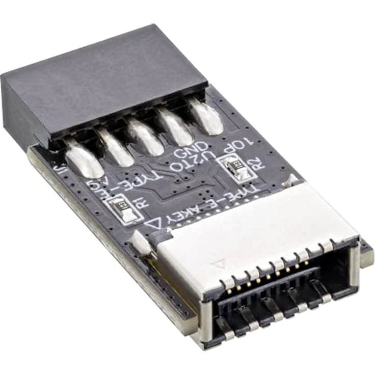 InLine® USB 2.0 zu USB 3.2 Typ-E Key-A Internadapter, Datenübertragung 480 Mb/s, schwarz – Bild 1