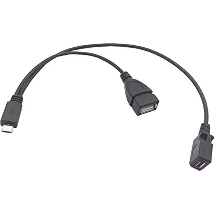 Aukson M00 Micro USB zu USB 2.0 A Buchse OTG-Adapter + 20 cm Micro USB Kabel – Plug and Play für Datenübertragung und Verbindung