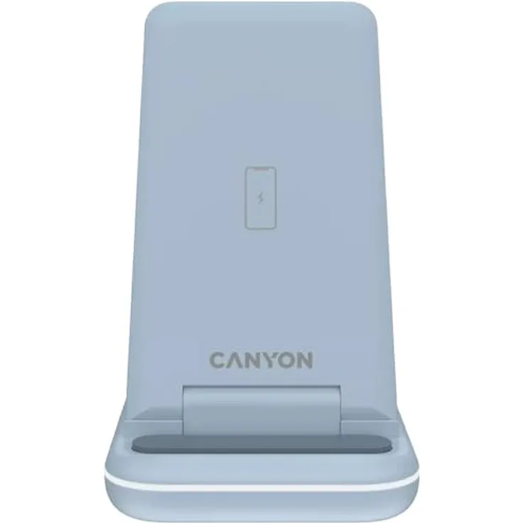 Canyon Wireless Charger Dock 3in1 Foldable/15W/QI/LED blau, Handy-Ladegerät mit effektiver Ladedistanz ≤8mm
