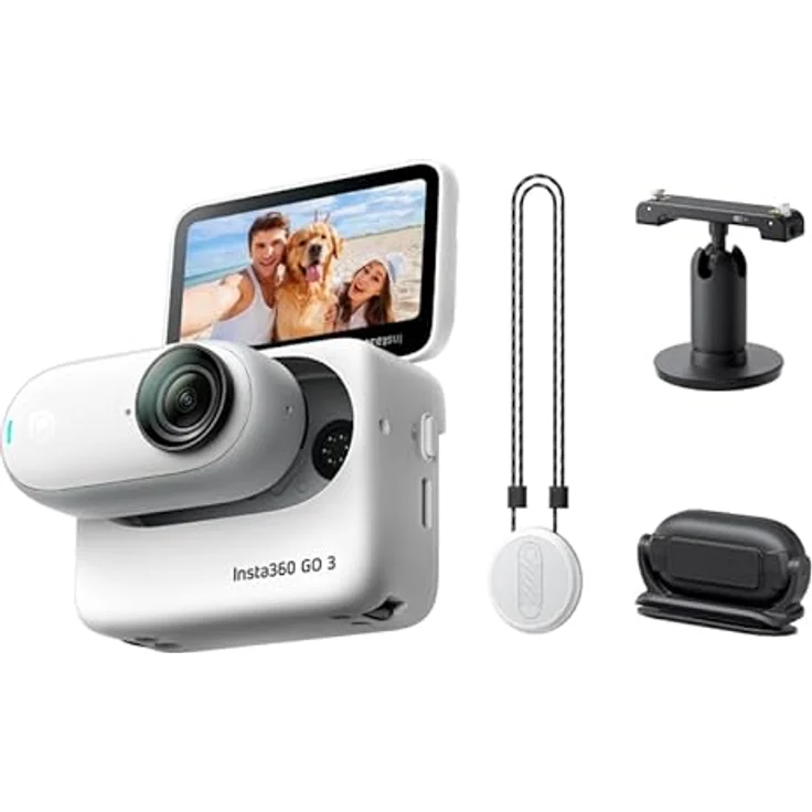 Insta360 GO 3 (64 GB) - Kleine & leichte Action-Kamera, tragbar & vielseitig, freihändige POVs, überall anbringbar, Stabilisierung, multifunktionaler Action Pod, wasserdicht, für Reisen, Sport, Vlogs – Bild 1