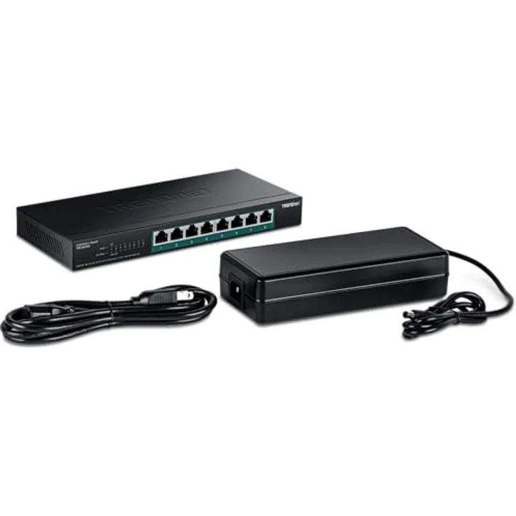 Trendnet 8-Port 2.5G PoE++ Switch, unmanaged Netzwerk Switch mit 230 Watt Gesamtbudget, 40 Gbit/s Switching-Kapazität, Jumbo-Frame-Unterstützung, Schwarz – Bild 13