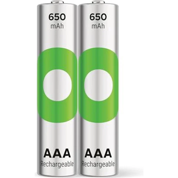 GP Akkus ReCyko+ Ni-MH Micro AAA 650 mAh, 2 St. - wiederaufladbare Batterien ohne Memory-Effekt, 1000 Ladezyklen – Bild 1