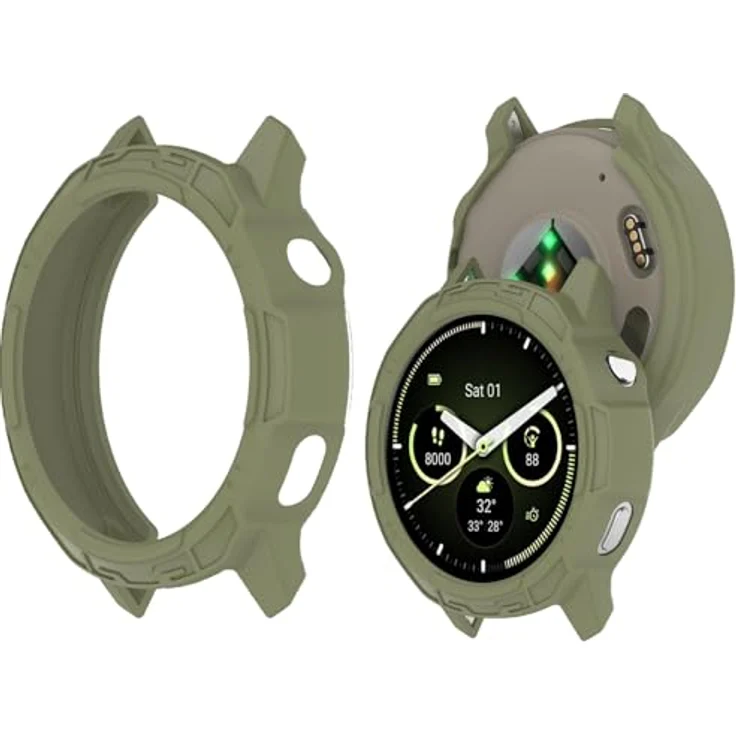 GIOPUEY Hülle für Garmin Venu 4 45mm, Premium TPU Silikon Schutz Case in grün, präzise Passform, stoßfest und kratzsicher – Bild 1