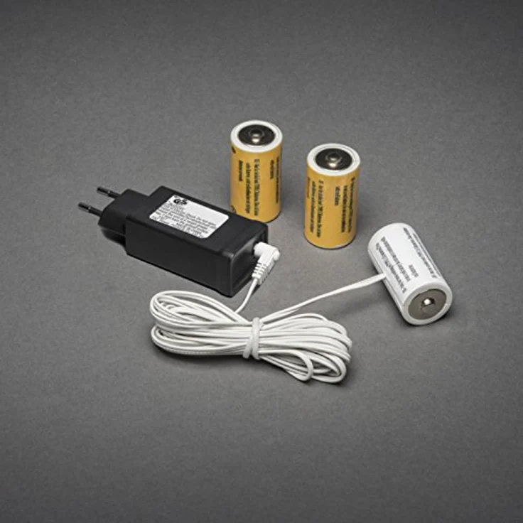 Konstsmide Netzadapter für Batterieartikel mit 3 x C 1.5V Batterien, 4.5V, weißes Kabel - 5173-000 – Bild 2