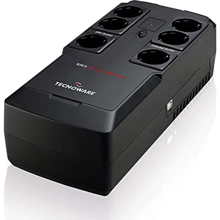 Tecnoware USV ERA PLUS STRIP 800 Unterbrechungsfreie Stromversorgung - 6 Schuko-Ausgänge - Autonomie bis zu 20 min mit 1 PC oder 60 min mit Modem Router - Leistung 800 VA – Bild 1