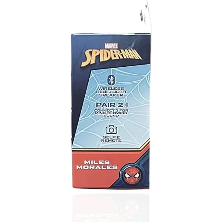 Bitty Boomers Marvel Spiderman Miles Morales, Mini Bluetooth Lautsprecher mit 5,1 cm Höhe, Bluetooth 5.0, 9 m Reichweite, über 4 Stunden Akkulaufzeit, inkl. Gurt zur Befestigung – Bild 5