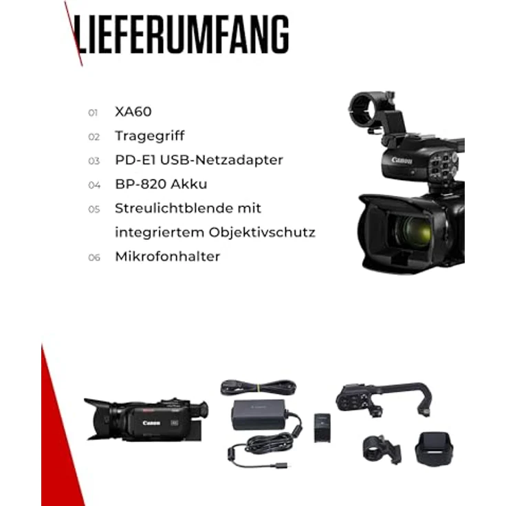 CANON XA-60, Handkamerarekorder mit 21,14 MP CMOS-Sensor, 20x optischem Zoom und 4K UHD-Aufnahmen – Bild 7