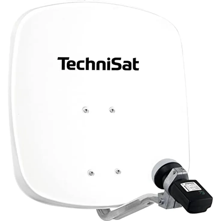 TechniSat DIGIDISH 45 – Satelliten-Schüssel für 1 Teilnehmer (45 cm kleine Sat Anlage - Komplettset mit Wandhalterung und Satfinder V/H-LNB) weiß