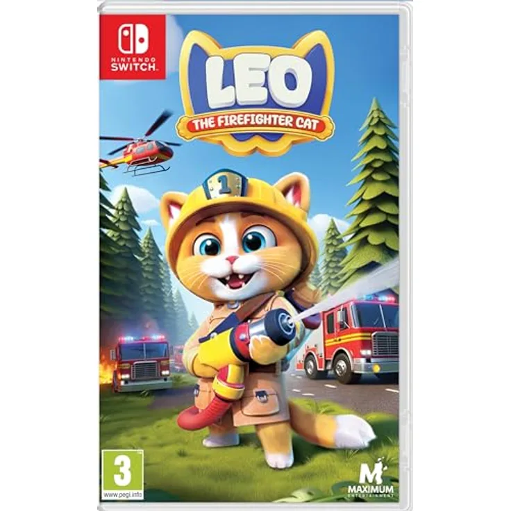Maximum Entertainment Leo the Firefighter Cat (Nintendo Switch) - Über 20 spannende Missionen mit Superkräften, 5 Fahrzeuge zur Auswahl, freie Erkundung der Stadt, verschiedene Kostüme für Leo.