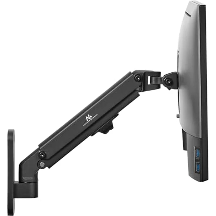 Maclean MC-458 Monitor-Wandhalterung, 17-27" Flach & Curved Bildschirme bis zu 7kg Schwenkbar, Neigbar und Drehbar, Universal Monitor Halterung – Bild 5