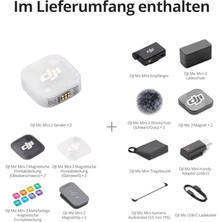 DJI Mic Mini 2, Kompaktes drahtloses Mikrofon mit 2 TX, 1 RX, Ladeschale und 48 Stunden Betriebszeit – Bild 10