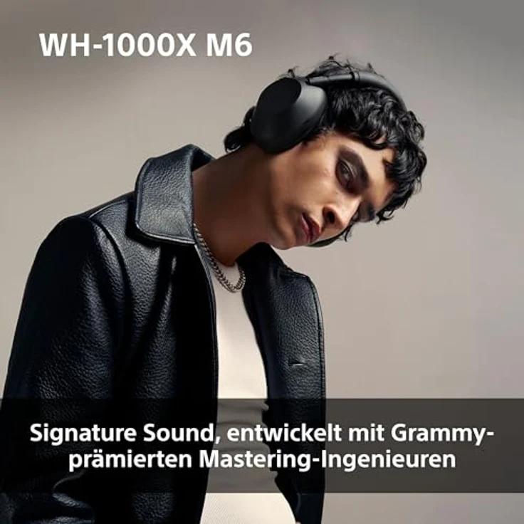 Sony WH-1000XM6, Flagship Noise Cancelling Over-Ear Wireless Kopfhörer, Signature Hi-Res Sound, faltbares Design, 30 Std Akku, Silber – Bild 4