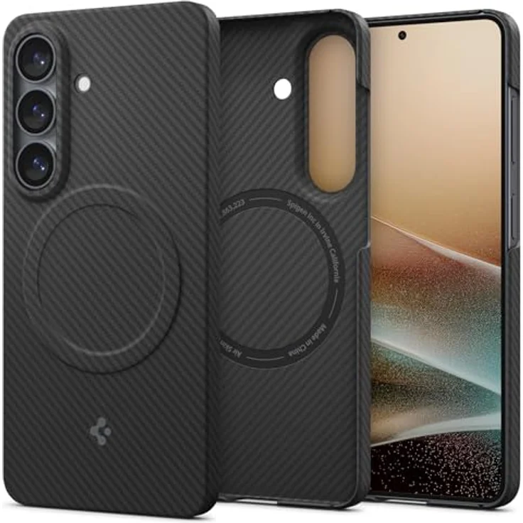Spigen Air Skin Aramid MagFit Hülle für Samsung Galaxy S26 – Ultrathin, Stoßfest, Premium Aramidfaser, Schwarz, Kompatibel mit MagSafe – Bild 1