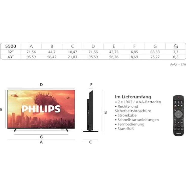 Philips 32PHS5500, 32 Zoll FHD LED TV mit Pixel Plus, Dolby Audio und Vocal Boost, Kompaktes Design – Bild 4