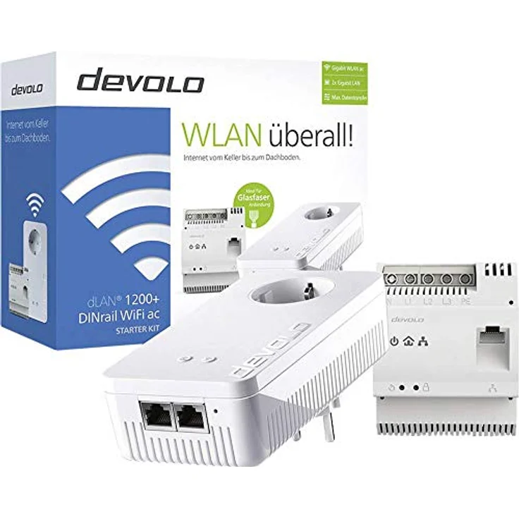 Devolo dLAN 1200+ DINrail WiFi ac (1x Gigabit-Powerline-Bridge für die Hutschiene und 1x dLAN 1200 WiFi ac Adapter, 1200Mbit-s per Powerline-Verbindung, Internet über die Steckdose, PowerLAN) – Bild 5
