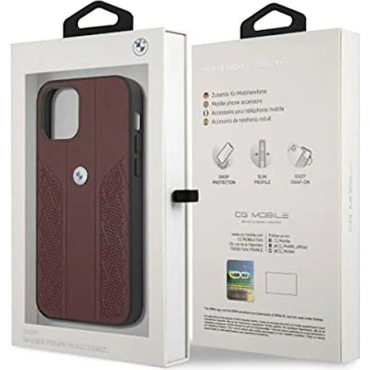 BMW Leather Curve Perforate Case für iPhone 12 Pro Max, rote Lederhülle ...