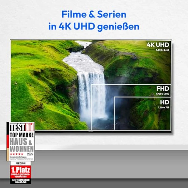 MEDION MD 855300, 55 Zoll 4K Smart-TV mit Dolby Vision HDR, VIDAA Store, Bluetooth, schwarz – Bild 2