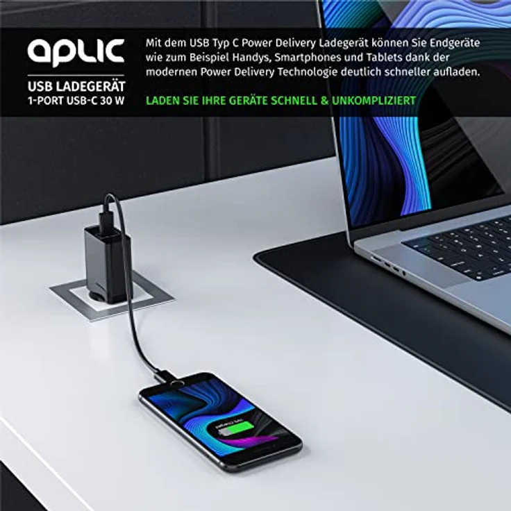 CSL - USB C Ladegerät Netzteil mit Power Delivery 30 Watt - USB Charger Ladeadapter - Schnellladefunktion - Kompatibel mit MacBook Pixel iPhone X XS 8 Plus Samsung S10 S9 S8 Note 8 und mehr – Bild 6