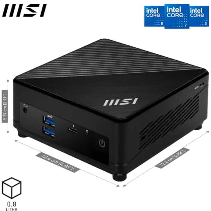 MSI Cubi 5 1MA-662AT, Mini-PC mit Intel Core i3, 8 GB RAM, 256 GB SSD, Schwarz, Windows 11 Home – Bild 2