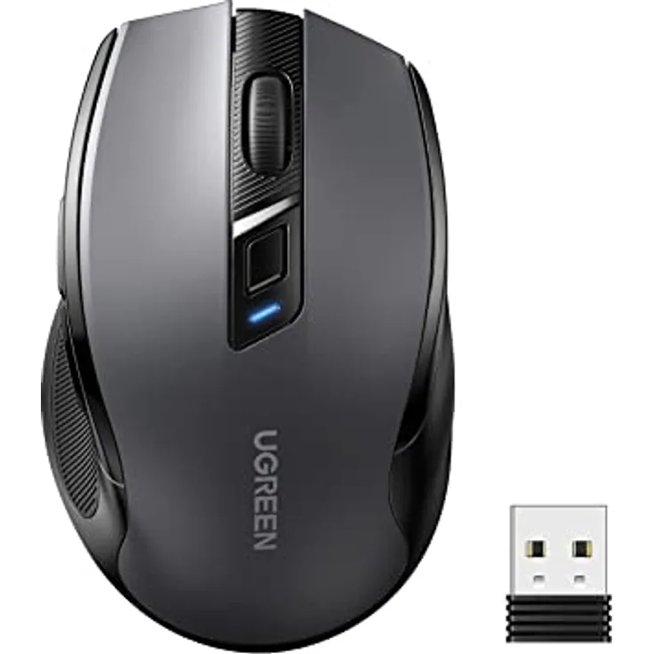 Ugreen Wireless mouse 2.4 GHz&BT (black) (Kabellos), Maus, Schwarz