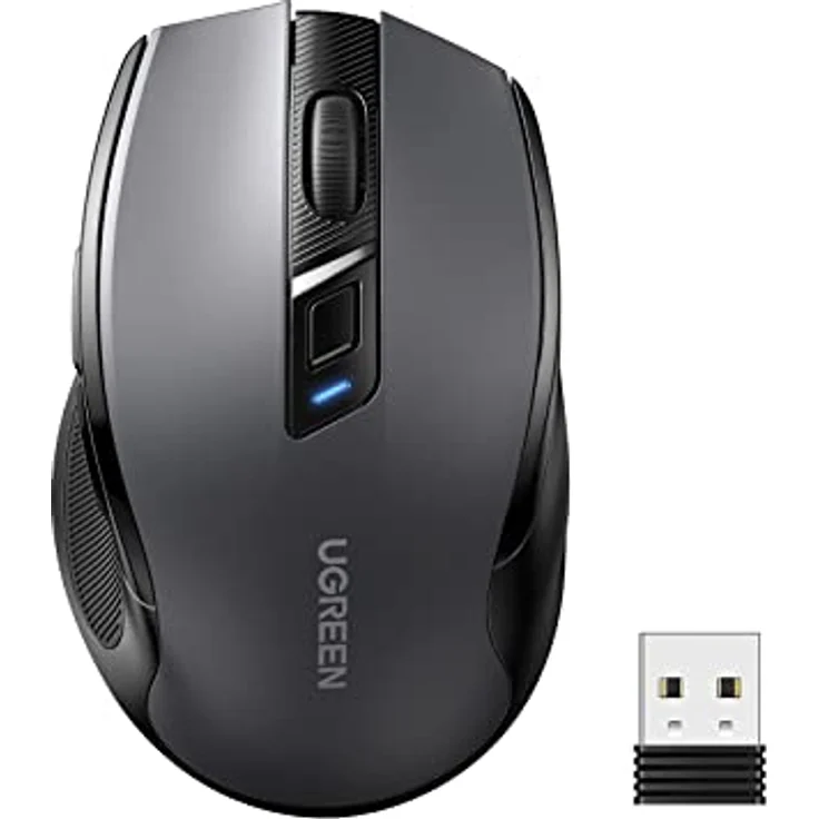 Ugreen Wireless mouse 2.4 GHz&BT (black) (Kabellos), Maus, Schwarz – Bild 1