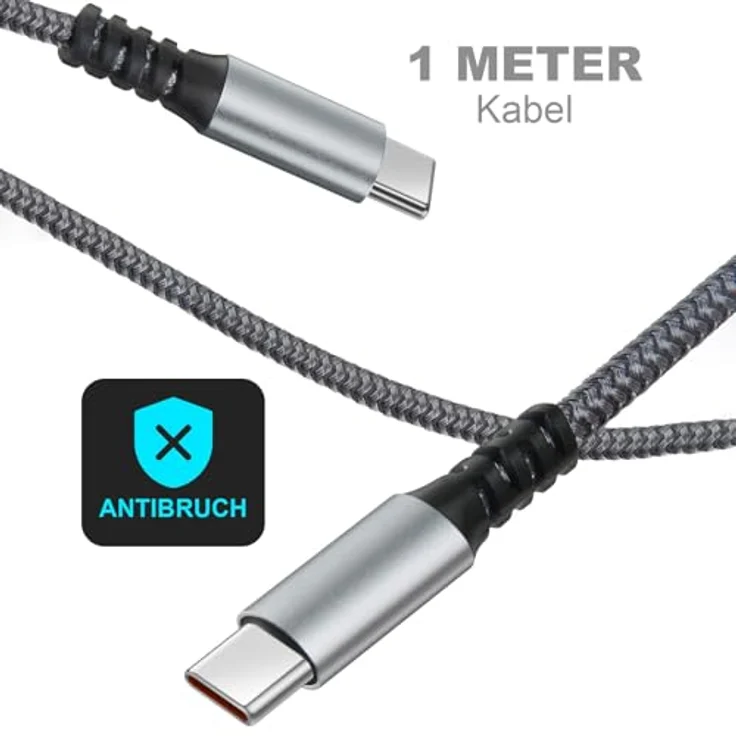 Eaxus USB Ladegerät mit 3 Ports, 2x Typ-C & 1x Typ-A, 65 Watt, inkl. USB-C Ladekabel, schwarz – Bild 4