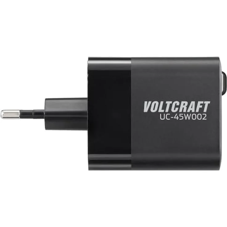 Voltcraft UC-45W002 USB Ladegerät, 45 W mit 1x USB-A und 2x USB-C®, schwarz, GaN, USB Power Delivery (USB-PD), Innenbereich – Bild 3