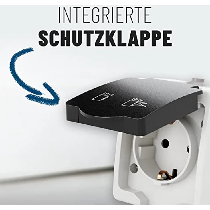 greate Aufputz Steckdose 1fach für Feuchtraum - IP44, 250V, 16A, grau – Bild 5