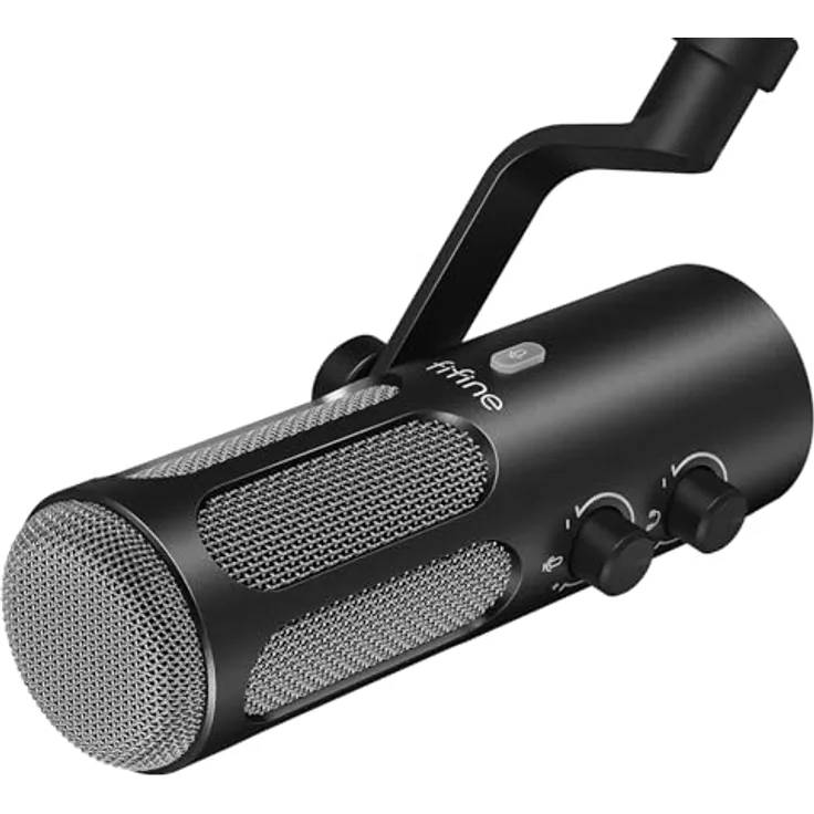 FIFINE AmpliTank 3, Dynamisches XLR/USB-Mikrofon mit Stummschalttaste und Kopfhöreranschluss für Streaming und Podcast-Aufnahmen, Ganzmetalldesign