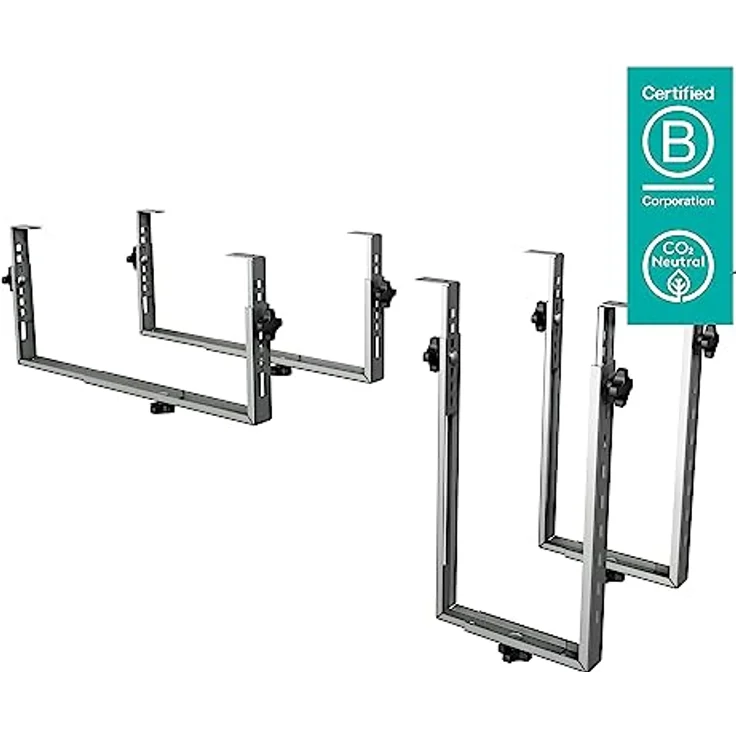 Dataflex Viewgo Computerhalterung - Schreibtisch 32.182 Silber, verstellbare PC-Halterung aus Stahl, Unter dem Tisch Computerhalterung, horizontale und vertikale Montage, Nutzlast bis 35 kg – Bild 2