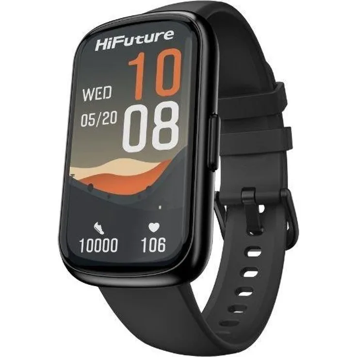 HiFuture EVO2, Smartwatch mit 1.47 IPS Display, IP68 wasserdicht, schwarz