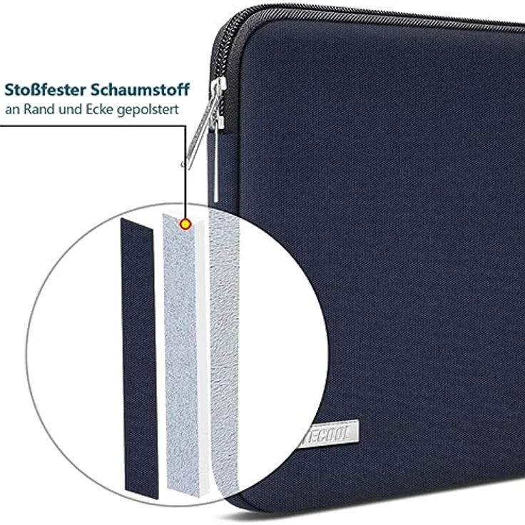 TECOOL Laptop Tasche Hülle für 12,3-13" Surface Pro und MacBook Air/Pro, wasserdichte Schutztasche mit 8 mm Polsterung, dunkelblau – Bild 4