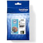 Brother Original LC-424VAL Tintenpatronen Value Pack DCP-J1200DW (bestehend aus 4 Tintenpatronen: Schwarz, Cyan, Magenta, Gelb) LC424VAL Standard