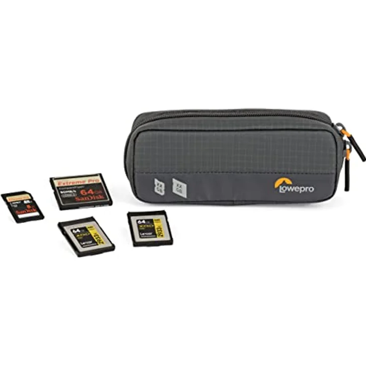 Lowepro GearUp Memory Wallet 20, Kompakter Speicherkarten-Organizer für CF-, XQD- & SD-Karten, SD-Tasche mit Doppeltem Reißverschluss, Hergestellt aus Recyclingmaterial, Grau – Bild 5