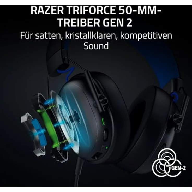 Razer BlackShark V3 X HyperSpeed, Kabelloses E-Sport Headset mit Triforce 50 mm Treiber, abnehmbarem Mikrofon, Ultra leicht 270 g, HyperSpeed 2,4 GHz & Bluetooth, PS5/PC | Schwarz – Bild 2