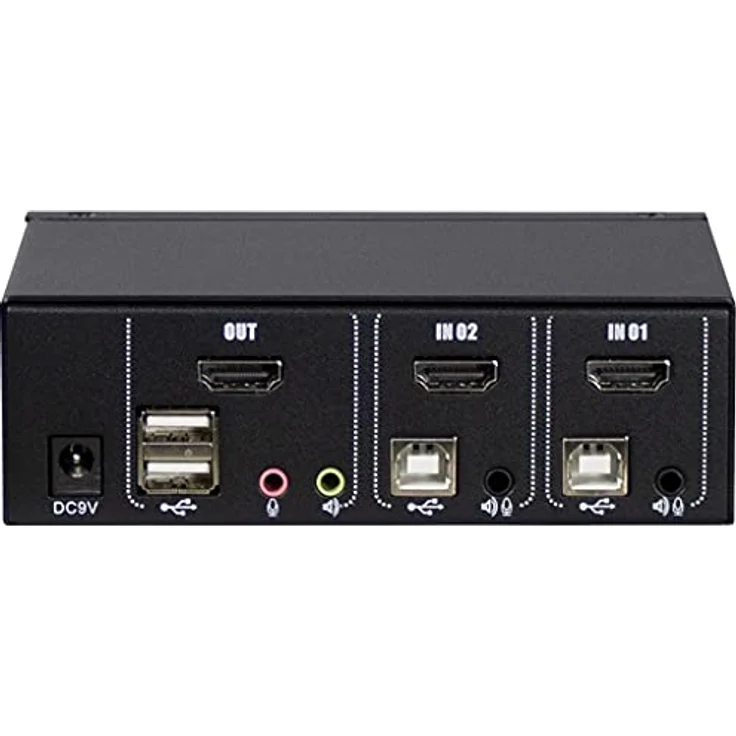 Inter-Tech KVM KVM-AS-21HA HDMI line in 2X HDMI 4X 3,5mm 3pol. Klinke 1 Power line Out 2X USB 2X 3,5mm 3pol Klinke 1x HDMI – Bild 3