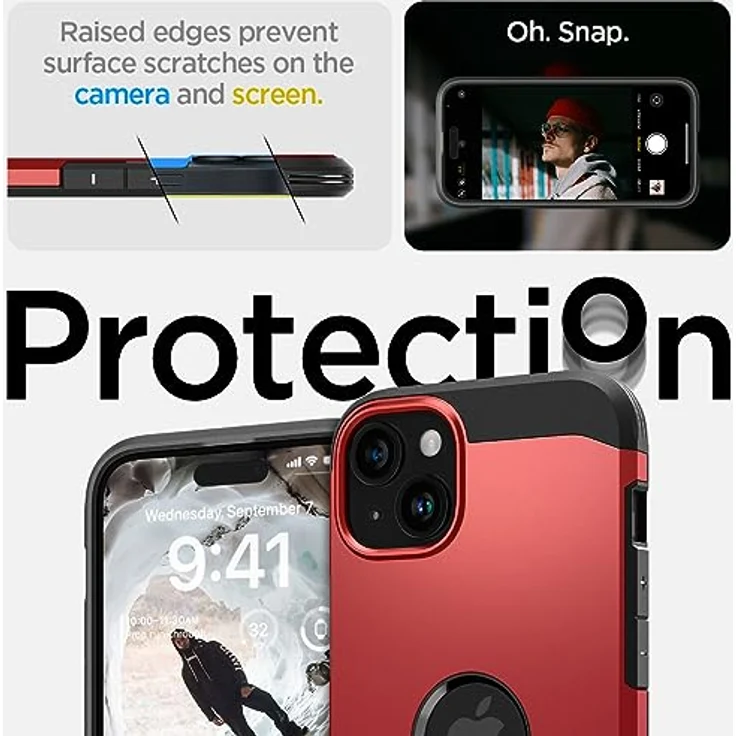 Spigen Hülle für iPhone 15 Tough Armor MagFit Kompatibel mit MagSafe -Rot – Bild 5