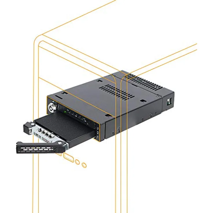 ICY DOCK 2 x M.2 NVMe PCIe 4.0 64Gbit/s SSD zu 2 x SlimSAS 4i SFF-8654 Wechselrahmen Einbaurahmen Metall - ToughArmor MB834MK-B V2