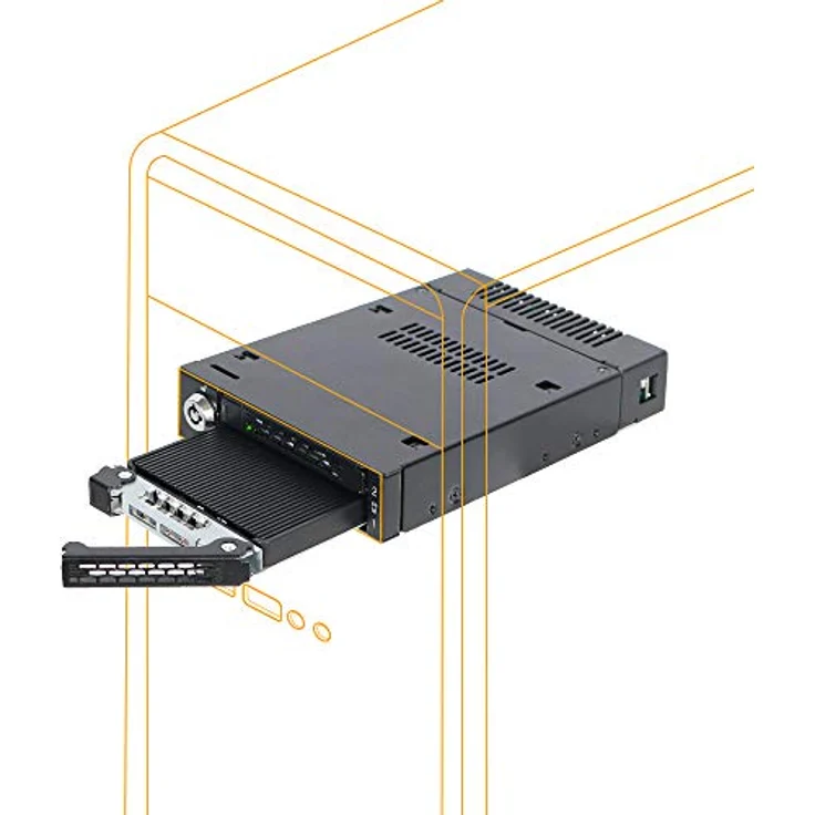 ICY DOCK 2 x M.2 NVMe PCIe 4.0 64Gbit/s SSD zu 2 x SlimSAS 4i SFF-8654 Wechselrahmen Einbaurahmen Metall - ToughArmor MB834MK-B V2 – Bild 1