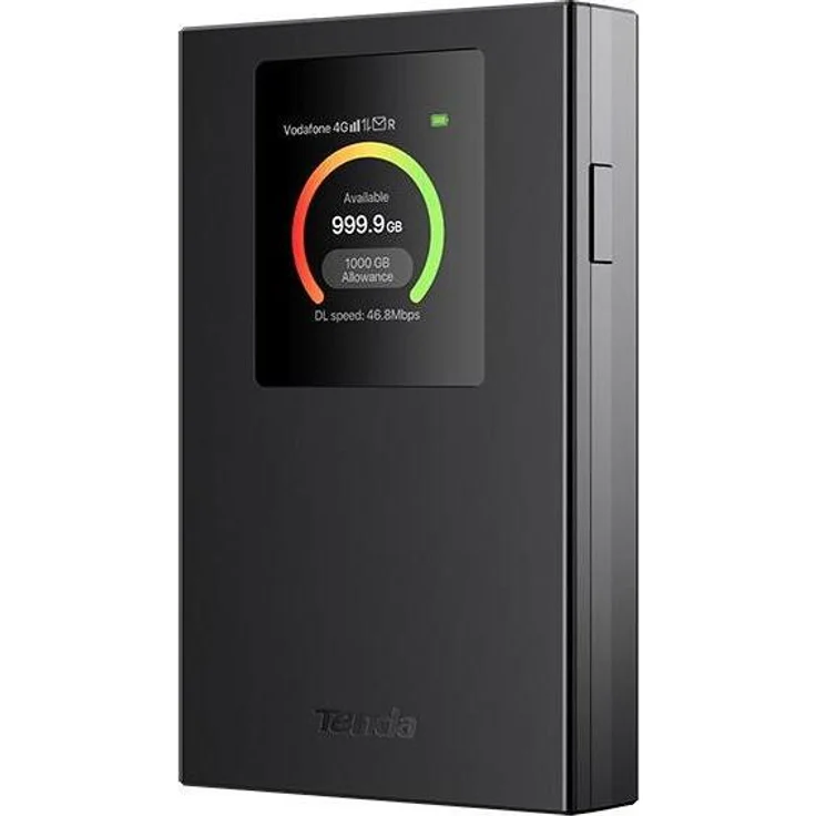 Tenda 4G185, Mobiler Router mit WiFi 6, 286 Mbit/s, Farbdisplay, 8,5 Stunden Akkulaufzeit, Schwarz