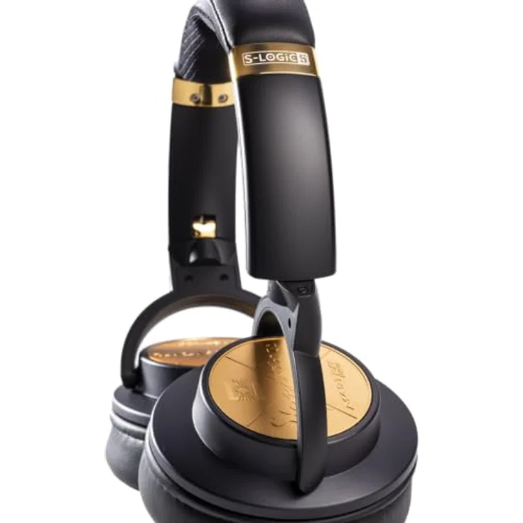 Ultrasone Signature Master Pro, geschlossener High-End Kopfhörer mit 40 mm Titan-Schallwandler und Wandhalter, schwarz-gold – Bild 5