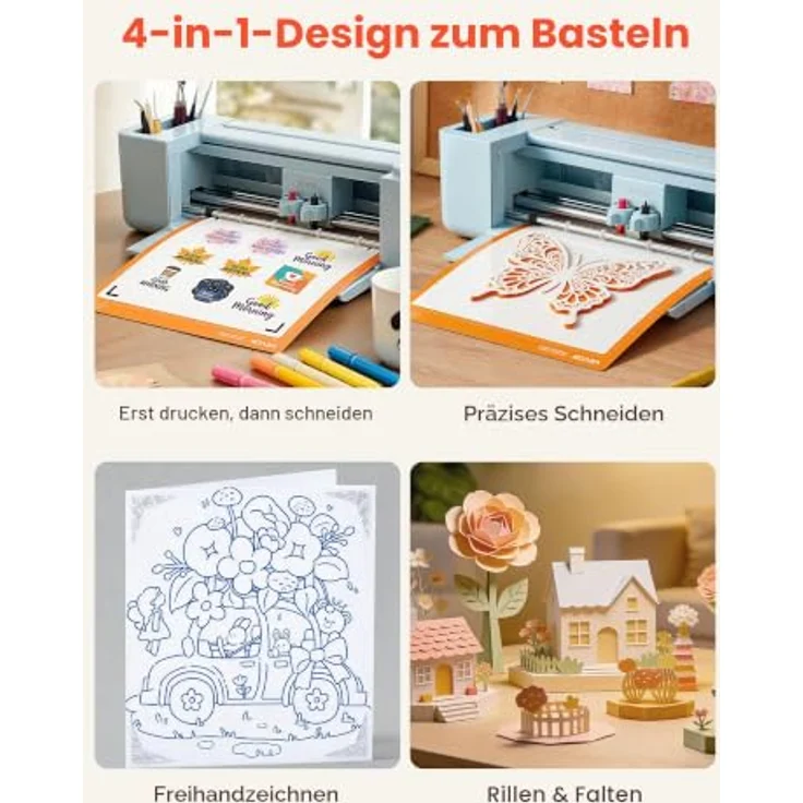 VEVOR Vinylschneidemaschine 30 cm, Schneideplotter mit Touchscreen, inkl. Material- und Werkzeugsatz, kompatibel mit Mac/Windows/Android/iOS für Bastelarbeiten und Karten – Bild 4