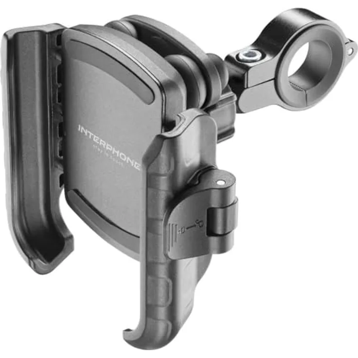 Interphone CRAB Telefonhalterung zur Lenkermontage, universelle Smartphone Halterung mit PRO-Anti-Vibrationsmodul, Schwarz