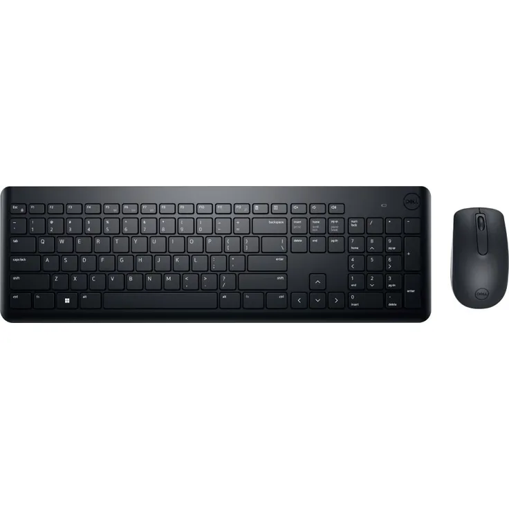 Dell KM3322W, Kabelloses Tastatur- und Maus-Set, Volle Größe (100%), QWERTZ, Schwarz