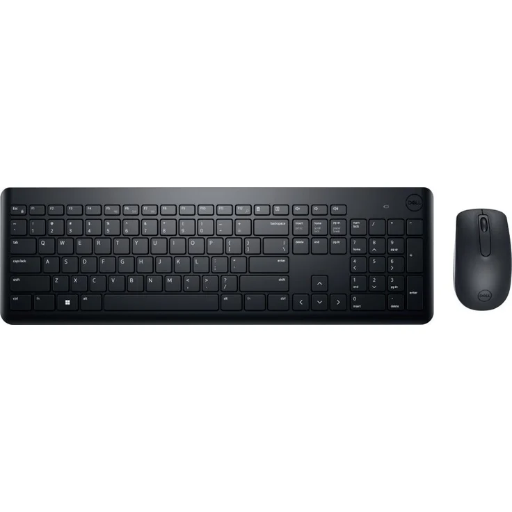 Dell KM3322W, Kabelloses Tastatur- und Maus-Set, Volle Größe (100%), QWERTZ, Schwarz